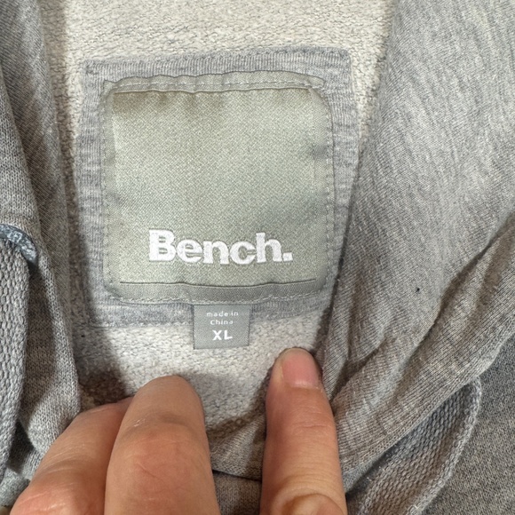 Bench Hoodie Mens Size XL Gray Pullover Pocket Spellout Casual Comfy - Picture 3 of 8